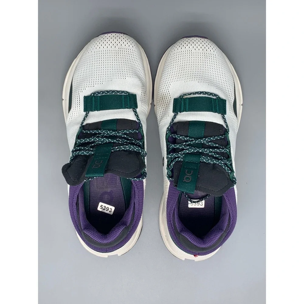 On Cloudnova White Purple Green Running Shoes 26.99115 Women's Sz 9